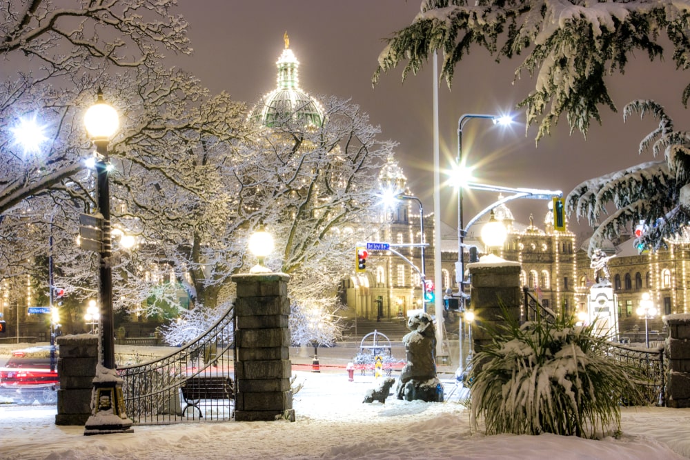snowfall in victoria british columbia winter