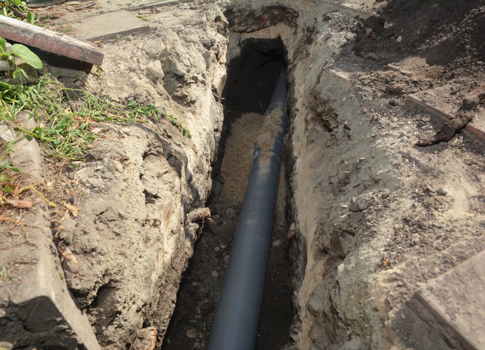 sewer line replacement using open trench method